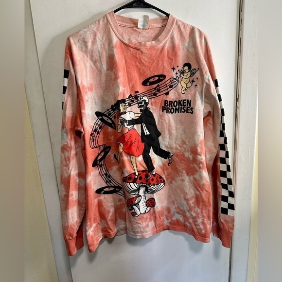 Port and Company Tops - Long Sleeve Tee ~ Size L - Broken Promises - Save the Last Dance for Me.